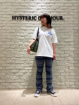 「リメイクデニム」｜「アイテム（ショルダーバッグ）」を使った、OKUDAさん（レディース・161cm）の夏コーディネート