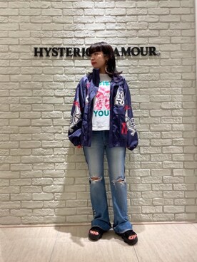 「コラボレーション」｜「アイテム（ブルゾン）」を使った、OKUDAさん（レディース・161cm）の夏コーディネート