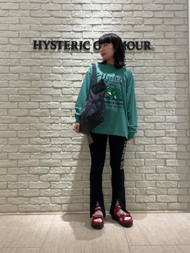 「HYSTERIC GLAMOUR（ヒステリックグラマー）のDIZZY&MILKY フレアパンツ（その他パンツ）」を使った、OKUDAさん（レディース・161cm）の秋コーディネート