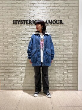 「ロンt」｜「アイテム（デニムジャケット）」を使った、OKUDAさん（レディース・161cm）の秋コーディネート