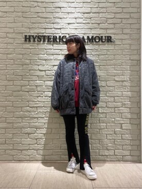 「HYSTERIC GLAMOUR（ヒステリックグラマー）のDIZZY&MILKY フレアパンツ（その他パンツ）」を使った、OKUDAさん（レディース・161cm）の秋コーディネート