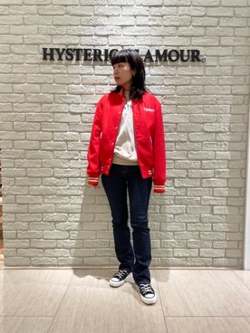 「でにむ」｜「アイテム（スタジャン）」を使った、OKUDAさん（レディース・161cm）の秋コーディネート