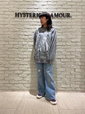 「ﾋﾞｯｸﾞｼﾙｴｯﾄ」｜「アイテム（スウェット）」を使った、OKUDAさん（レディース・161cm）の秋コーディネート