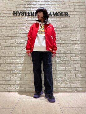 「でにむ」｜「アイテム（スタジャン）」を使った、OKUDAさん（レディース・161cm）の秋コーディネート