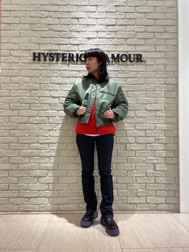 「でにむ」｜「アイテム（MA-1）」を使った、OKUDAさん（レディース・161cm）の秋コーディネート