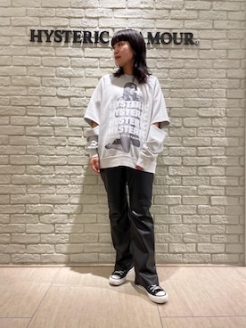 「ﾋﾞｯｸﾞｼﾙｴｯﾄ」｜「アイテム（スウェット）」を使った、OKUDAさん（レディース・161cm）の冬コーディネート