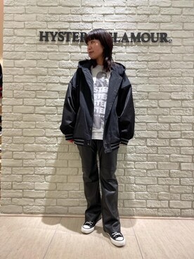 「ﾋﾞｯｸﾞｼﾙｴｯﾄ」｜「アイテム（スウェット）」を使った、OKUDAさん（レディース・161cm）の冬コーディネート