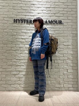 「ﾋﾞｯｸﾞｼﾙｴｯﾄ」｜「アイテム（スウェット）」を使った、OKUDAさん（レディース・161cm）の冬コーディネート