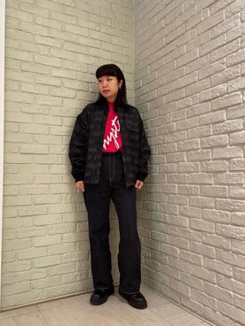 「ﾋﾞｯｸﾞｼﾙｴｯﾄ」｜「アイテム（ジャケット/アウター）」を使った、OKUDAさん（レディース・161cm）の冬コーディネート