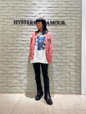「ﾋﾞｯｸﾞｼﾙｴｯﾄ」｜「アイテム（スウェット）」を使った、OKUDAさん（レディース・161cm）の冬コーディネート
