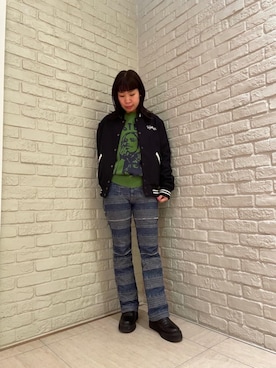 「でにむ」｜「アイテム（スタジャン）」を使った、OKUDAさん（レディース・161cm）の冬コーディネート