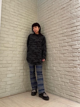 「ﾋﾞｯｸﾞｼﾙｴｯﾄ」｜「アイテム（ワンピース/ドレス）」を使った、OKUDAさん（レディース・161cm）の冬コーディネート