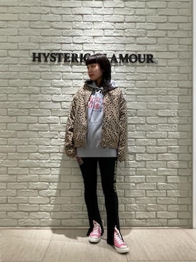 「HYSTERIC GLAMOUR（ヒステリックグラマー）のDIZZY&MILKY フレアパンツ（その他パンツ）」を使った、OKUDAさん（レディース・161cm）の春コーディネート