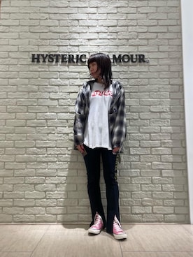 「HYSTERIC GLAMOUR（ヒステリックグラマー）のDIZZY&MILKY フレアパンツ（その他パンツ）」を使った、OKUDAさん（レディース・161cm）の春コーディネート