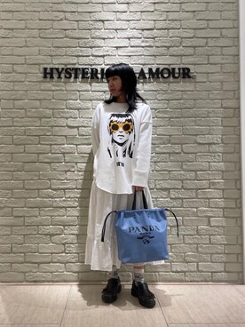 「ﾋﾞｯｸﾞｼﾙｴｯﾄ」｜「アイテム（スウェット）」を使った、OKUDAさん（レディース・161cm）の春コーディネート