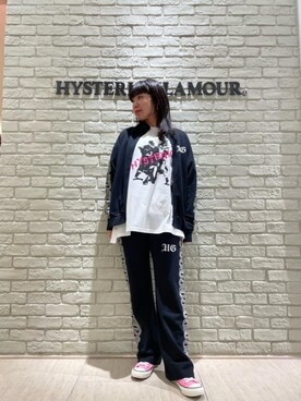 「ﾋﾞｯｸﾞｼﾙｴｯﾄ」｜「アイテム（スウェットパンツ）」を使った、OKUDAさん（レディース・161cm）の春コーディネート