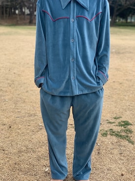 「tempo de pazのアイテム（シャツ/ブラウス、ブルー系）」を使った、F.さん（メンズ・171cm）の春コーディネート