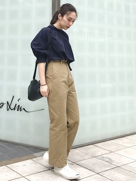 「THE SHINZONE（ザ　シンゾーン）のハイウエストチノパンツ（チノパンツ）」を使った、Bennie さん（レディース・167cm）の夏コーディネート