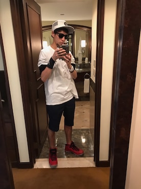「アイテム（バングル/リストバンド）」を使った、Yushiさん（メンズ・177cm・20代）の夏コーディネート