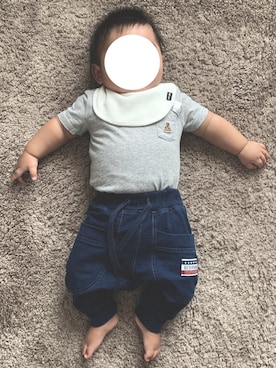 「アイテム（その他ベビー用品、グレー系）」を使った、roa👦🏻ria👶🏻さん（キッズ・70cm）の秋コーディネート