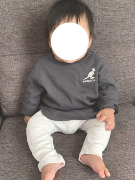 「アイテム（その他ベビー用品、グレー系）」を使った、roa👦🏻ria👶🏻さん（キッズ・70cm）の秋コーディネート