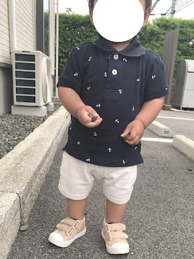 「アイテム（ポロシャツ）」を使った、roa👦🏻ria👶🏻さん（キッズ・70cm）の夏コーディネート