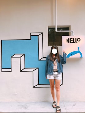 「NET（ネット）のアイテム（パンツ）」を使った、藍さん（レディース・160cm）の春コーディネート
