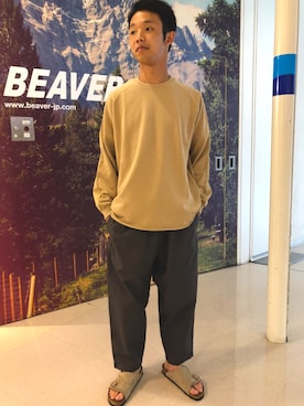 「Gramicci（グラミチ）のアイテム（スウェット）」を使った、しょーまさん（メンズ・169cm）の秋コーディネート