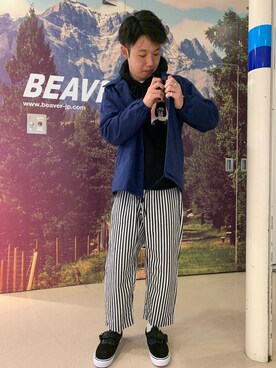 「AlexanderLeeChang（アレキサンダーリーチャン）のアイテム（トップス）」を使った、しょーまさん（メンズ・169cm）の冬コーディネート