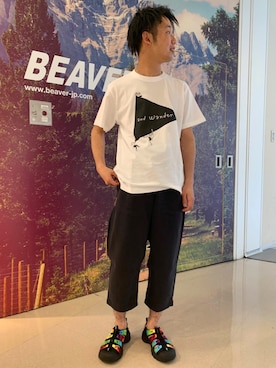 「and wander（アンドワンダー）のアイテム（トップス）」を使った、しょーまさん（メンズ・169cm）の春コーディネート