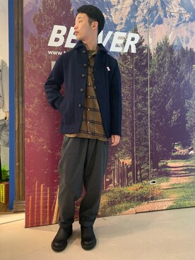 「Blundstone（ブランドストーン）のBlundstone/ブランドストーン　ｻｲﾄﾞｺﾞｱﾌﾞｰﾂ Men's（ブーツ）」を使った、しょーまさん（メンズ・169cm）の秋コーディネート