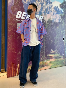 「AlexanderLeeChang（アレキサンダーリーチャン）のアイテム」を使った、しょーまさん（メンズ・169cm）の夏コーディネート