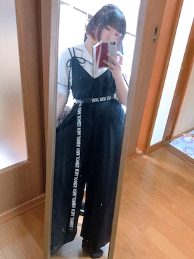 「かっこかわいい」｜「アイテム（つなぎ/オールインワン）」を使った、雨( ˊωˋ)さん（レディース・152cm）の春コーディネート