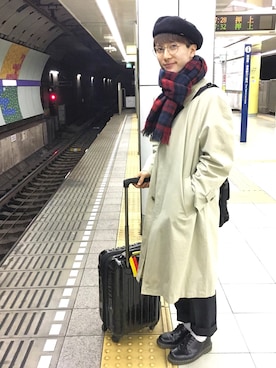 「＃デニム」｜「アイテム（ステンカラーコート）」を使った、masaki.Mさん（メンズ・175cm）の春コーディネート