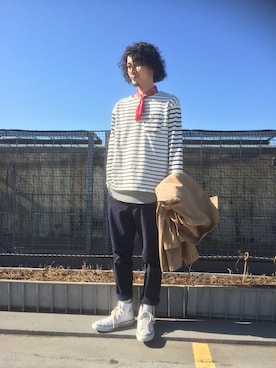 「マリン」｜「アイテム（その他アウター）」を使った、Gi-daさん（メンズ・178cm）の冬コーディネート