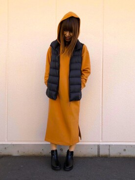 ワンピース オレンジ系 を使った スウェットワンピース の人気ファッションコーディネート Wear