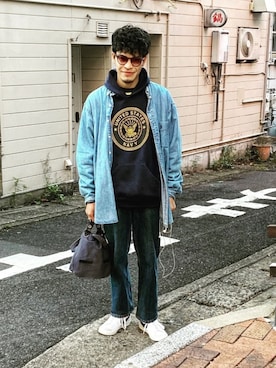 「SOFFE（ソフィー）のアイテム」を使った、Mu-sun🌞さん（メンズ・177cm）の秋コーディネート