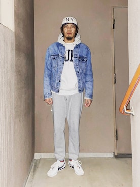 「ノーカラージャケット」｜Mu-sun🌞さん（メンズ・177cm）の冬コーディネート