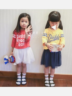 「M&M（エムアンドエム）のアイテム（その他）」を使った、mimimaさん（キッズ・110cm）の春コーディネート