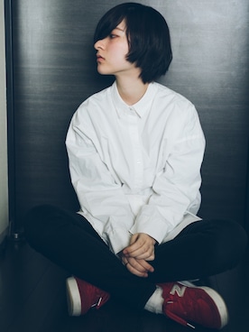 「Right-on（ライトオン）のアイテム（シャツワンピース）」を使った、わん子さんさん（レディース・160cm）の春コーディネート