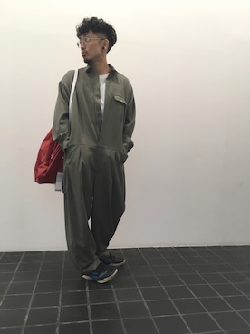 「my beautiful landlet（マイビューティフルランドレット）のアイテム（オールインワン・サロペット）」を使った、Bakurenさん（メンズ・172cm）の秋コーディネート