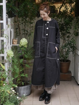「コクーンスカート」｜「アイテム（ワンピース/ドレス）」を使った、amililyさん（レディース・155cm）の春コーディネート