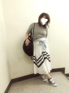 「AVAN LILY（アヴァンリリィ）のアイテム（アクセサリー）」を使った、ぽっちゃりスタイリストとみーさん（レディース・157cm）の夏コーディネート
