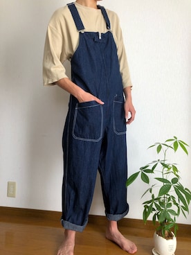 「クロップドトップス」｜「アイテム（サロペット/オーバーオール）」を使った、seiya4281さん（メンズ・171cm）の秋コーディネート