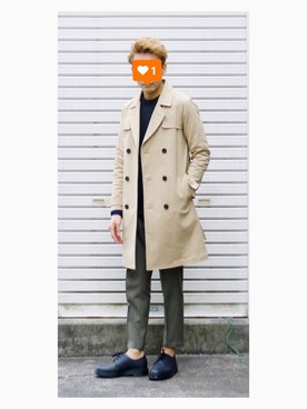 「STUDIOUS（ステュディオス）のアイテム（トレンチコート）」を使った、勇仁 さん（メンズ・165cm）の春コーディネート