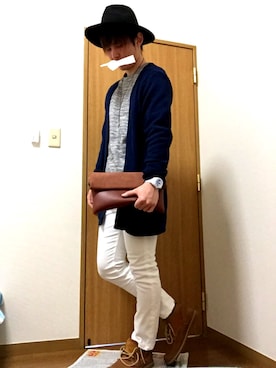 「GLOBAL WORK（グローバルワーク）のフェルトロングブリムハット/705078（ハット）」を使った、sさん（メンズ・175cm）の春コーディネート