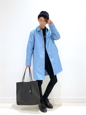 「細身」｜「アイテム（ステンカラーコート）」を使った、ただくんさん（メンズ・170cm）の冬コーディネート