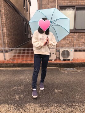 「INGNI（イング）のアイテム（トップス、ホワイト系）」を使った、もっかさん（レディース・150cm）の冬コーディネート