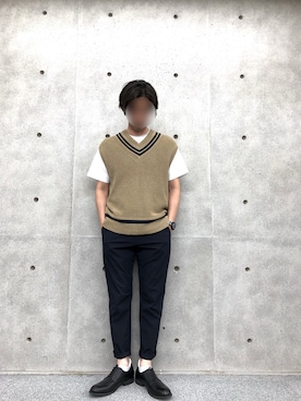 「アイテム（ベスト、イエロー系）」を使った、2ndbmさん（メンズ・174cm）の夏コーディネート