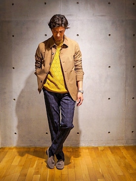 「アイテム（ローファー、グレー系）」を使った、2ndbmさん（メンズ・174cm）の春コーディネート